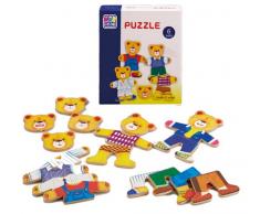 Happy People 60311 - 1st Puzzle Bärfiguren aus Holz, 6 Sets, Circa 12 cm
