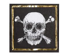 Boland 74113 - Papierservietten Pirat, 12 Stück, Größe 33 x 33 cm, Totenkopf, Partygeschirr, Garten Party, Geburtstag, Fingerfood, Partyzubehör, Überraschungsparty, Motto Party, Karneval