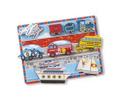 Melissa & Doug Holzpuzzle mit klobigen Teilen - Fahrzeuge (9 Teile)