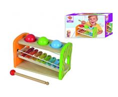 Eichhorn 100002233 - Eichhorn Color - Xylophon Klopfbank, 12,5x25x14 cm, 5 teilig, Xylophon separat Bespielbar, Holzspielzeug, ab 1 Jahr