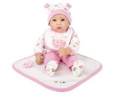 Small Foot 11237 Puppe Hanna inkl. ausziehbarer Bekleidung, Schnuller und weicher Kuscheldecke Spielzeug, pink