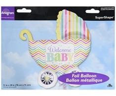 Amscan 3158801 28 x 79 cm Baby Bright s Kutsche Super Form Folienballon (X-Large)