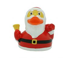 Lilalu Gummiente Weihnachtsmann, Quietscheentchen, Spielzeug, 8,5 cm, Mehrfarbig