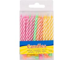 Folat 24 Geburtstagskerzen Kuchenkerzen mit Halterung bunt Sortiert