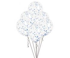 Unique Party 58115 Konfetti Luftballons, Royal Blau