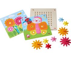 HABA 303871 - Zahnradspiel Tiere im Garten | Motorikspielzeug mit 4 verschiedenen Hintergrundbildern und bunten Zahnrädern zum Zusammenstecken | Spielzeug ab 2 Jahren