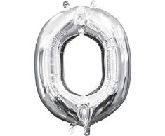 amscan 3304011 Folienballon Minishape Buchstabe O, Silber