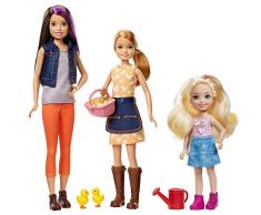 Barbie GCK85 - Farm Skipper und Stacie Puppe mit Küken, Puppen und Puppenzubehör ab 3 Jahren + Farm Chelsea Puppe mit Gießkanne und blonden Haaren, Puppen und Puppenzubehör ab 3 Jahren