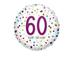 amscan 4201601 Folienballon Konfetti 60 Happy Birthday