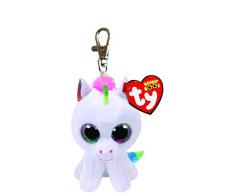 TY T35040 Unicorn Pixy, Einhorn mit Glitzeraugen, Beanie Boos, Plüsch, 8,5 cm, Weiß/Bunt
