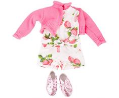 Götz 3402845 Kombination Berries Jumpsuit - Puppenbekleidung Gr. XL - 4-teiliges Bekleidungs- und Zubehörset für Stehpuppen 45 - 50 cm