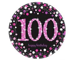 Amscan International 9901770 23 cm Celebration 100. Prismatischer Papier Teller