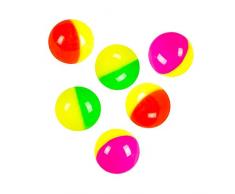 Boland 30773 - Gummibälle zweifarbig, 6 Stück, Durchmesser 3 cm, Flummis, Bälle, Mitgebsel, Pinata, Geschenk, Geburtstag