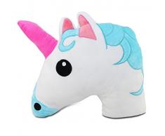 Katara 1788 Emoji Motiv, Tier-Kissen, Smiley Spaßkissen, Emojicon Plüsch Sitzkissen für gemütliche Stunden, Kinderzimmer Sitzsack im witzigen Polster Design, Reißverschluss (psst)