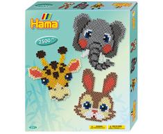 Hama 3241 Geschenkpackung Tierköpfe, 2500 Perlen und Zubehör, Bunt