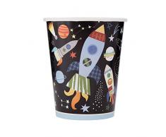 Unique Party 73266 Papierbecher, grau