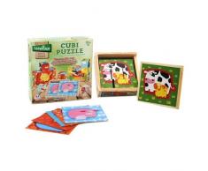 Globo Toys 37841 12,5 x 12,5 x 4,5 cm legnoland Holz Puzzle Cube