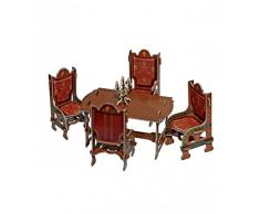 Umbum 259–01 braun Clever Papier Puppenhaus Esszimmer Möbel Kollektion 3D Puzzle (26)