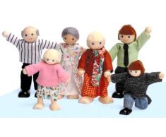 Wanju 876541 - Holz Puppenhaus Familie, 6-teilig