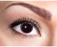 Zoelibat Farbige Kontaktlinsen für 12 Monate, Pink Circle, 2 Stück, BC 8.6 mm / DIA 14.5 mm, Jahreslinsen in Markenqualität für Halloween, Fasching, Karneval, pink/schwarz