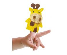 MAMMUT 164002 - Nähset Fingerpuppe, Tier, Giraffe, Komplettset mit vorgestanzten Filzstoffen, Füllwatte, Garn, Stopfnadel und Anleitung, Bastelset für Kinder ab 5 Jahre