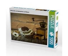 CALVENDO Puzzle Kaffeemühle mit Kaffeebohnen und Blumen 1000 Teile Lege-Größe 64 x 48 cm Foto-Puzzle Bild von Stefan Widerstein - SteWi.Info