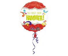 amscan 3409601 Folienballon Du bist der Hammer, Mehrfarbig