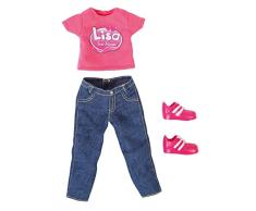 Bayer Design 8309900 - Kleidung für Funktionspuppe Lisa - Jeanshose mit T-Shirt und Turnschuhen