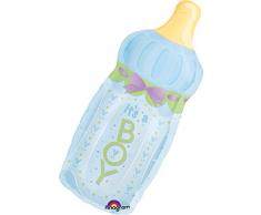 Anagram 1425401 - Party und Dekoration - Folienballon Super Shape - Trinkflasche, Its a boy, circa 79 x 33 cm