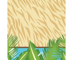 Creative Converting 725520 Border Print Kunststoff Tisch, 54 von 274,3 cm Safari Adventure, braun/grün/blau