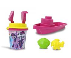 My Little Pony Sandeimerset Boot und Eimer 7teilig - offiziell lizenziert – Eimer, Schaufel, Handrechen, 2 Förmchen, Boot, Sandsieb