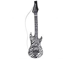 Widmann 23942 – aufblasbare Gitarre, 105cm, Zebramuster, Instrument, Rockstar, Hard Rocker, Death Metall, Motto Party, Karneval