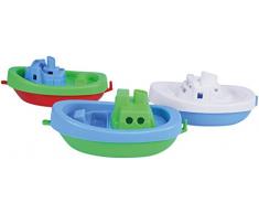 Lena 65470 - Wasserspaß Boote, 3er Set, Badeboote aus Kunststoff, Wasserspielzeugset für Kleinkinder ab 1 Jahr, 3 schwimmende Spielzeugboote mit Anhängekupplung, für Badewanne, Pool und Sandkasten