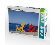 CALVENDO Puzzle Farbige Stühle am Strand, Kanada 1000 Teile Lege-Größe 64 x 48 cm Foto-Puzzle Bild von Willy Matheisl