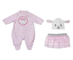 Zapf Creation 703229 Baby Annabell Deluxe Glitzer Puppenstrampler mit glitzernden Pailetten und witzigen Öhrchen und Stufenrock, Puppenkleidung 43 cm, 2-teiliges Set