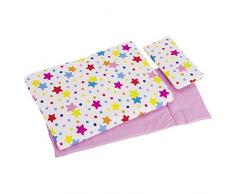 Goki 51564 Bettwäsche für Puppen, Sterne, gemischt