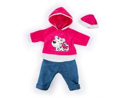 Bayer Design 84678AA Puppenkleidung für 40-46cm Puppen, Hose, Oberteil und Mütze, Set, Outfit mit Leopard, rosa, weiß, Jeans