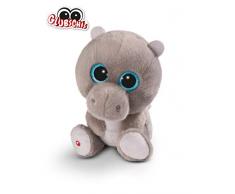 Nici Glubschis Kuscheltier Nilpferd Anso 25cm, Plüschtier mit großen Glitzeraugen 45565, grau/weiß