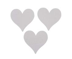 Glorex 6 7103 378 - Holzstreuteile in Form von Herzen, Packung mit 7 Stück, weiß lackiert, je ca. 3,6 x 0,3 cm groß, ideal zur Tischdekoration bei Hochzeit, Jahrestag oder Valentinstag und zum Basteln