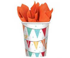 Amscan 582172 8 Papierbecher Barnyard Birthday, 266 ml, Mehrfarbig