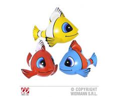 Widmann Aufblasbare tropische Fische, 60 cm, 3 Farben, Requisiten & Thema, aufblasbar, Party-Dekoration für Kostüm-Zubehör