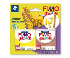 STAEDTLER FIMO kids superweiche, ofenhärtende Knete, Modellierspaß speziell für Kinder, witzige Figuren, funny sausages, 8035 16