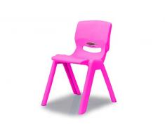 Jamara 460584 Kinderstuhl Smiley bis 100 KG pink - stapelbar, aus robustem Kunststoff, Indoor-Outdoor geeignet