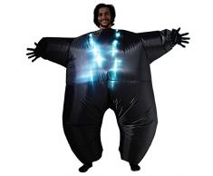 Schwarz leuchten aufblasbares Kostüm, One Size