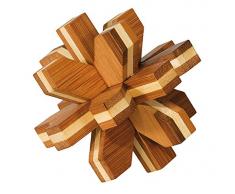 Fridolin GmbH Bambus-Puzzle Kristall IQ-Test Knobelspiel Holz