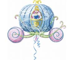 Amscan Anagram 2646301 - Party und Dekoration - Folienballon Super Shape - Disney Princess - Cinderella in Kutsche, circa 83 x 58 cm