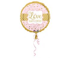 Amscan 3357101 Folienballon Always & Forever, Gold, Rosa