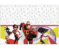 Procos 89917 Tischdecke Disney Die Unglaublichen 2 aus Plastik, weiß, rot