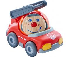 HABA 303845 - Kullerbü – Fridos Feuerwehrauto | Tolles Zubehör für alle Kullerbü-Bahnen | Mit Charakterkugel Feuerwehrmann Frido