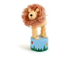 Small Foot 11135 Drückfigur Löwe aus Holz, FSC 100%-Zertifiziert, Mitgebsel Spielzeug, Mehrfarbig